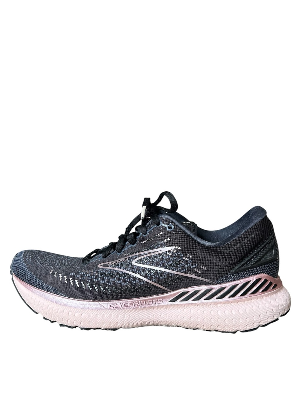 Women’s BROOKS GLYCERIN GTS 19 black/pink tennis shoe size 8 EUC